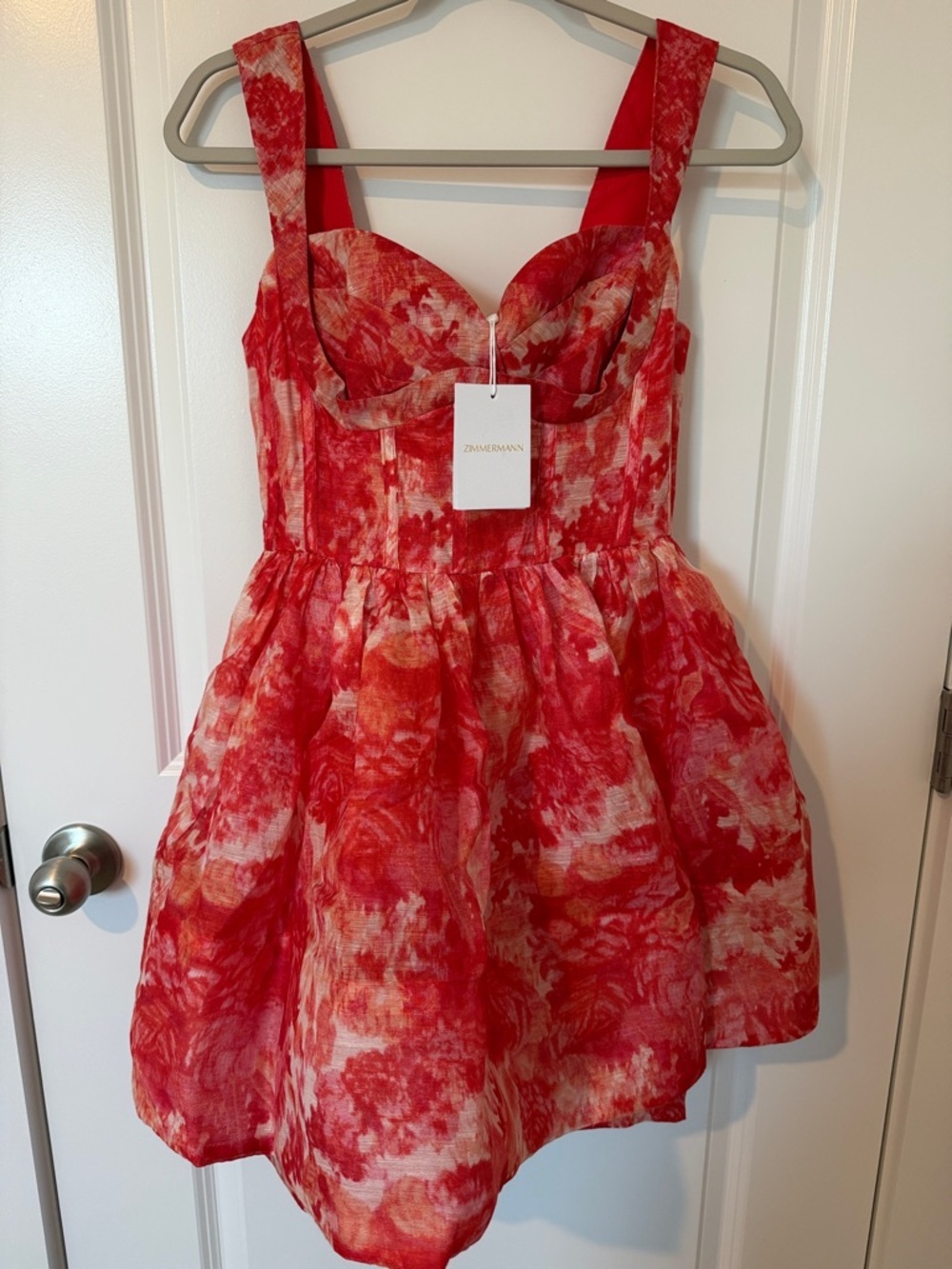 Zimmermann Red Floral Fit-and-Flare Sundress
